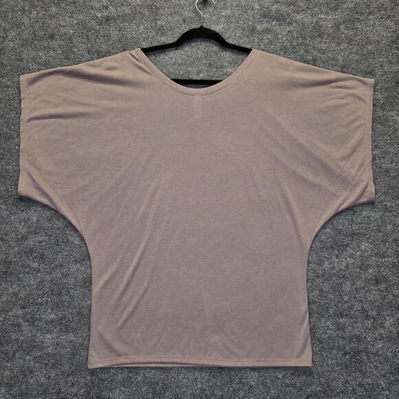 Bella Shirt Womens Large Mauve Dolman Batwing Flowy Top Polyester Viscose Boxy - Picture 2 of 6